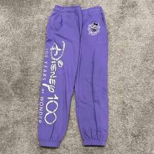 Disney Lavender 100 Years of Wonder Joggers with Mickey Design
